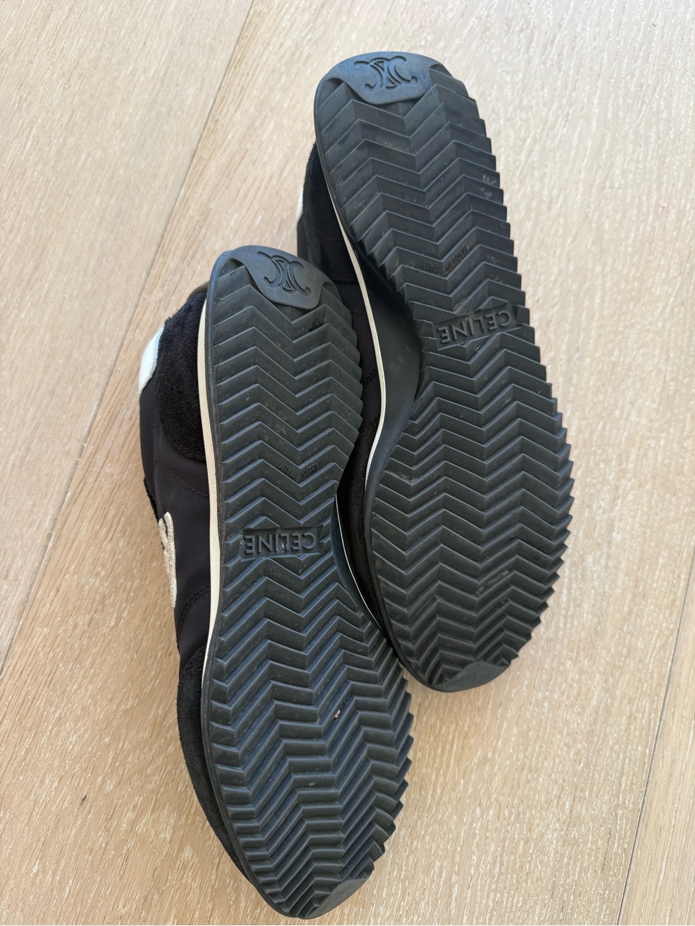 Celine Black and White Low-Top Racer Sneaker - Picture 6 of 7